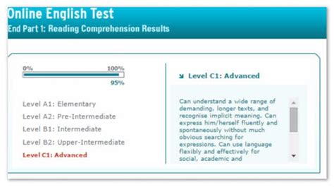 Full online language test.